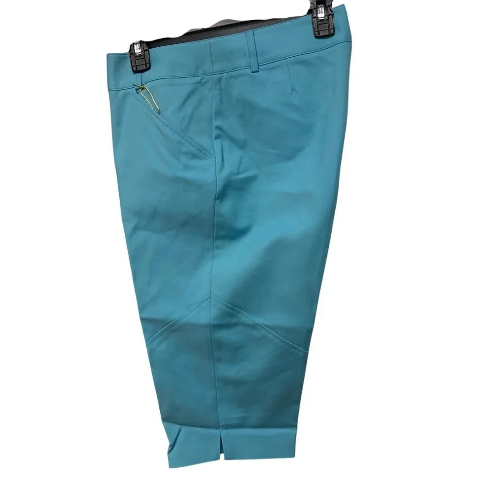 Sport Haley Turquoise Womens Golf Capris With Zip Pockets & Elastic Waistband 10